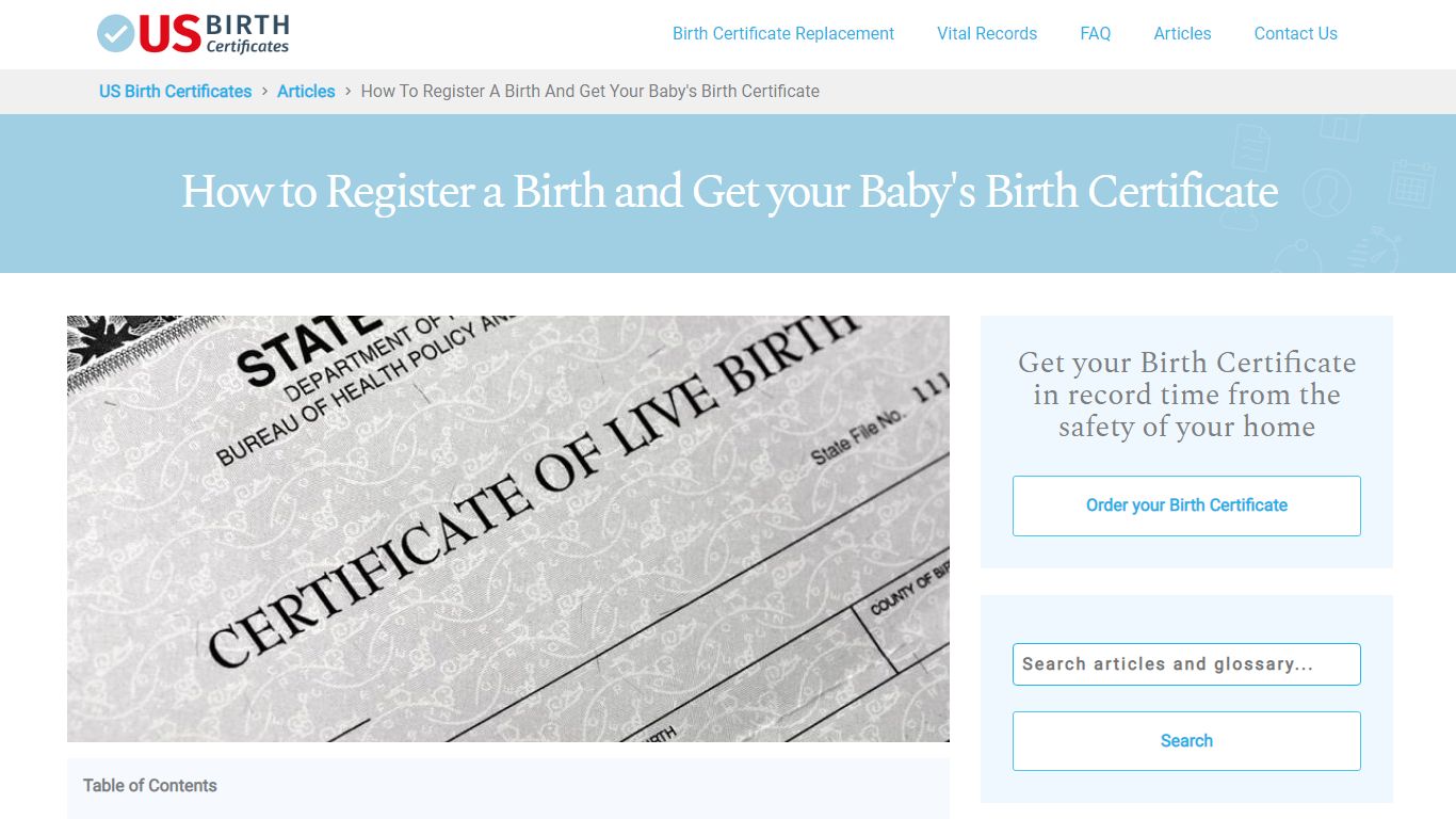 How to Get your Baby's Birth Certificate - US Birth Certificate